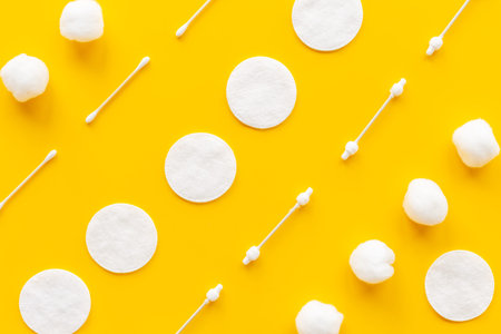 Cotton pads with buds and balls for cleansing skin and care