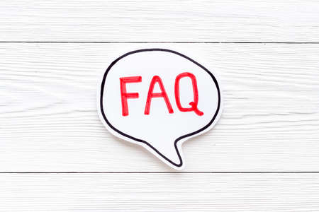 Concept of faq word on paper bubble. Frequently asked questions conceptの写真素材