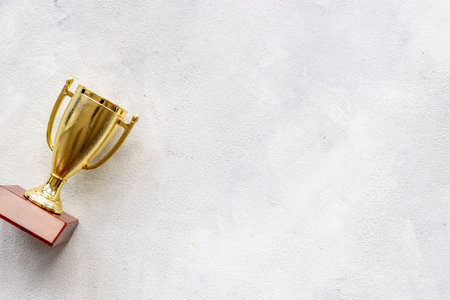 Golden award winner trophy cup. Championship winner and success concept