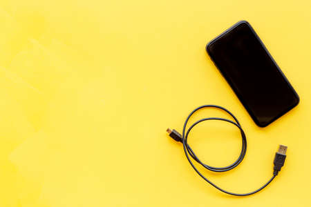 Smartphone with usb cable for charging and cord charger