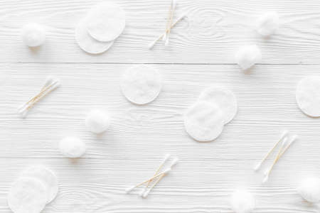 Cotton pads with buds and balls for cleansing skin and careの写真素材