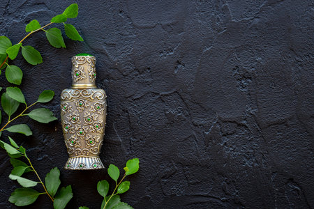 Arabian oud perfume or oil with agar wood treeの写真素材