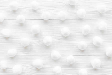 Cotton wool balls pattern for cleansing skin. Cosmetic makeup remover suppliesの写真素材