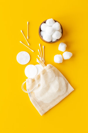 Cotton pads with buds and balls for cleansing skin and careの写真素材