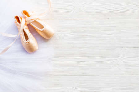 Ballet skirt and pointe shoes pointe shoes for ballerinaの写真素材