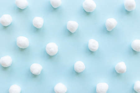 Cotton wool balls pattern for cleansing skin. Cosmetic makeup remover suppliesの写真素材