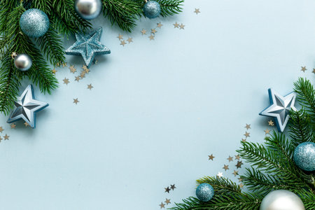 Colorful baubles decoration for Christmas and New Year backgroundの写真素材