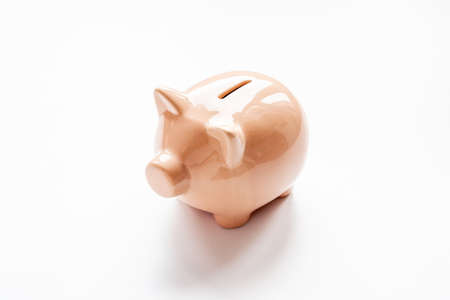 Piggy bank close up. Currency saving and investments conceptの写真素材