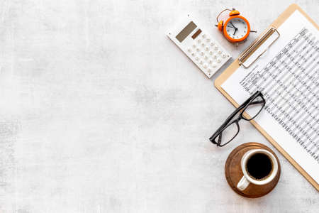 Budget or taxes accouting on on office desk. Financial business conceptの写真素材