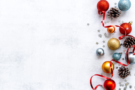 Festive greeting card banner for Merry Christmas and Happy New Year