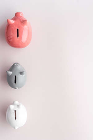 Piggy bank collection. Financial planning and investments conceptの写真素材