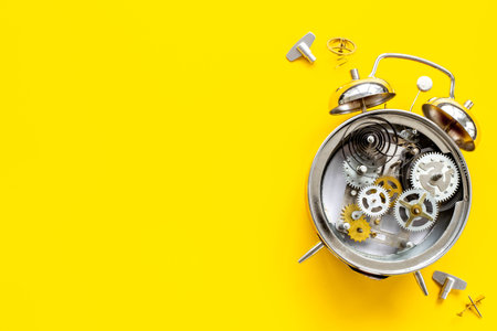 Watch mechanism with macro detail and steel gears