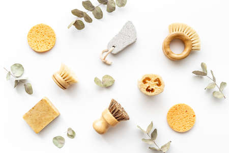 Pattern of massage and spa cosmetic products top viewの写真素材