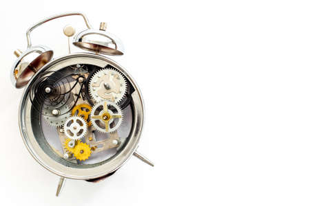Watch mechanism with macro detail and steel gearsの写真素材