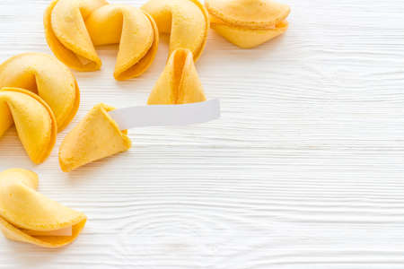 Many Chinese New Year fortune cookies. Good luck conceptの写真素材