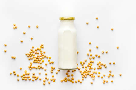 Soy non dairy substitute milk. Healthy vegan drinkの写真素材