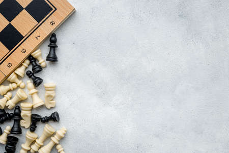 Chess pieces and board in game. Competition business strategy concept