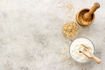 Gluten free oat flour - for healthy cooking and eatingの写真素材