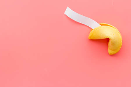 Chinese fortune cookie with space for message text on empty blankの写真素材