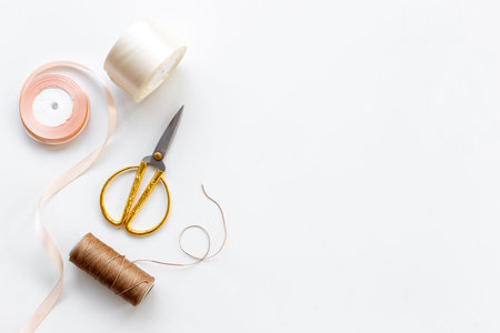 Fashion designer or seamstress table with tailor tools