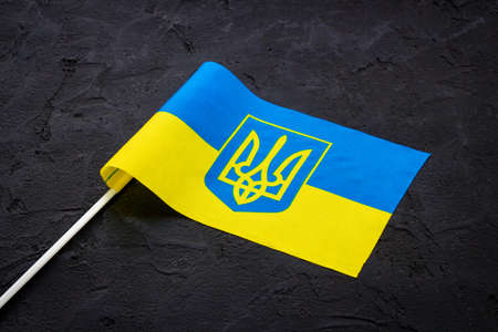 Ukrainian flag top viewの写真素材