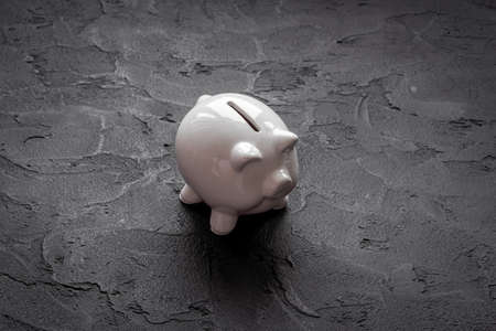 Piggy bank close up. Currency saving and investments conceptの写真素材