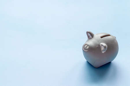 Piggy bank close up. Currency saving and investments conceptの写真素材