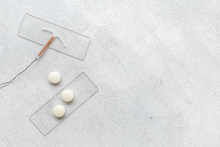 T-shaped intrauterine contraceptive device with medicine pills. Alternative methods of contraceptionの写真素材