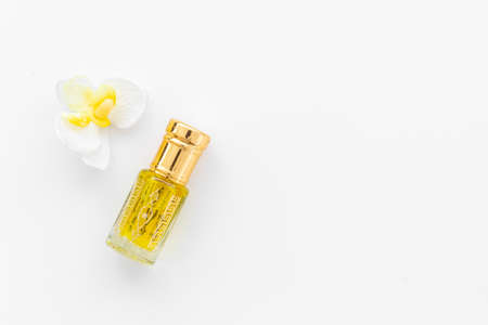 Close up of Arabian perfume - essential oil in bottleの写真素材