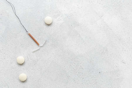 T-shaped intrauterine contraceptive device with medicine pills. Alternative methods of contraceptionの写真素材