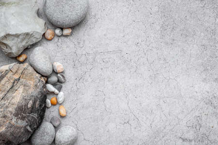 Set of different mineral stones. Natural rocks top view
