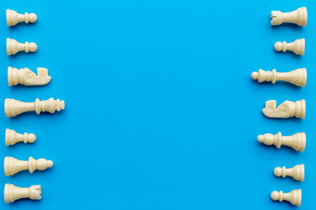 Chess game pieces. Business strategy concept. Top viewの写真素材