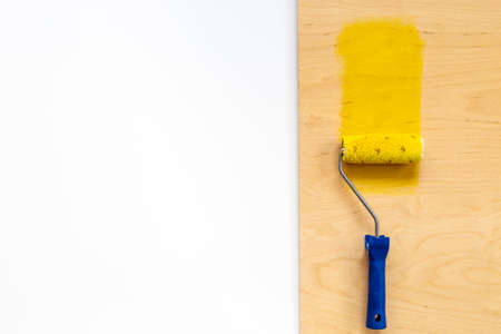 Paint roller for house renovation and wall painting workの写真素材