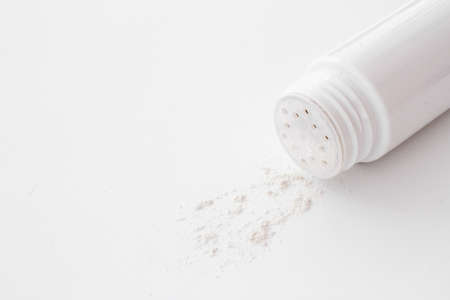 Baby talcum powder in container. Skin care cosmeticの写真素材