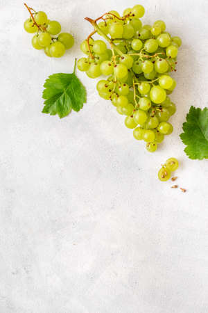 Big bunch of green grapes. Organic fruits nad berries backgroundの写真素材