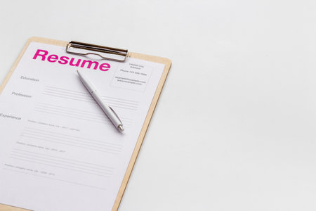 Find new job. Resume application form ready to be reviewedの写真素材