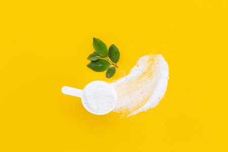 Laundry detergents powder with scoop for washing machineの写真素材