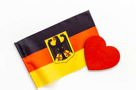 Flag of Germany with heart sign. Travel visa and citizenship conceptの写真素材