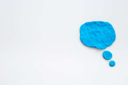 Text speech bubble made of Plasticine. Messengers and social networks conceptの写真素材