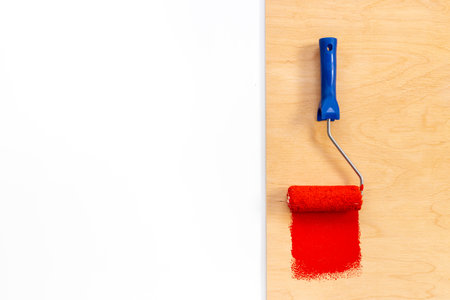 Paint roller for house renovation and wall painting workの写真素材