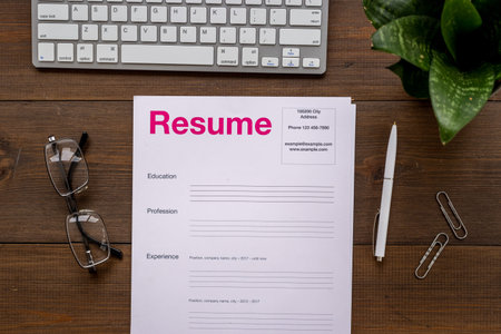 We are hiring. Resume application form on office table