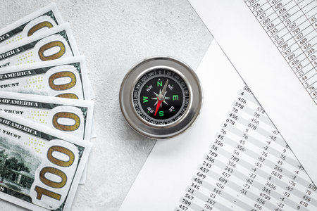 Compass navigates to resume business growth in the economic crisisの写真素材