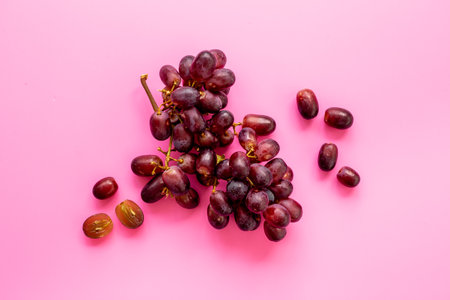 Big bunch of red grapes. Organic fruits nad berries backgroundの写真素材
