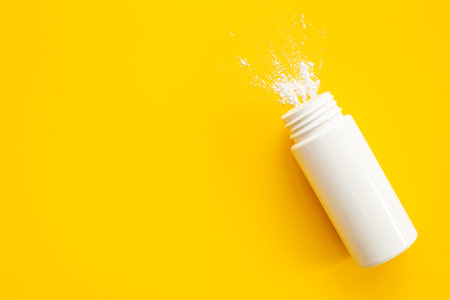Baby talcum powder in container. Skin care cosmeticの写真素材