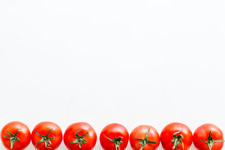 Fresh red tomatoes - food pattern. Cooking background.の写真素材