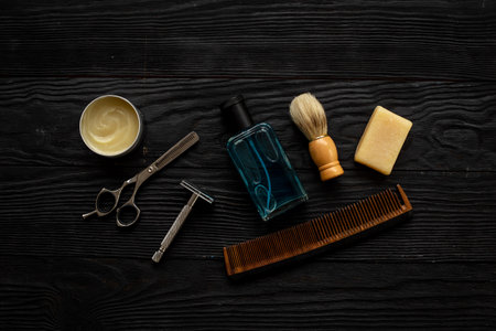Shaving accessories and cosmetics products for men.の写真素材