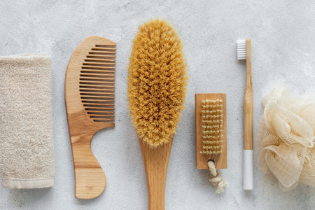Lay out of beauty treatment cosmetic products and bath supplies.
