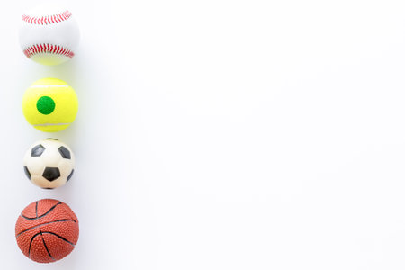 Many different sport games - soccer basketball baseball balls.の写真素材