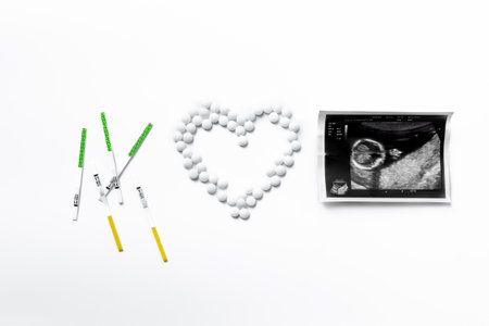 Ovulation and pregnancy tests with medicines. Treatment of female infertility.の写真素材