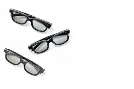 Eyesight and vision concept with different glasses,top view.